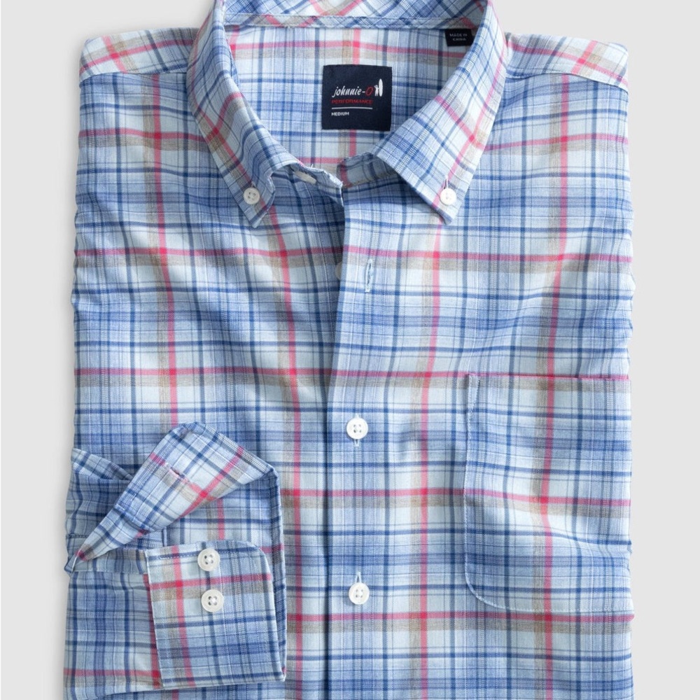 johnnie-O  PETERSON PERFORMANCE BUTTON UP SHIRT IN BOMBAY men’s size X-Large